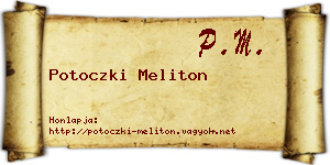 Potoczki Meliton névjegykártya